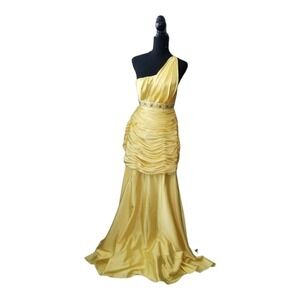 NARIANNA LADIES YELLOW FORMAL GOWN|SIZE M